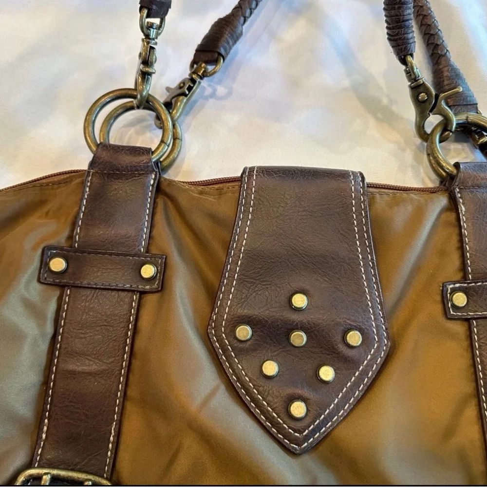Nine West Olive Green Tote with Dark Brown Trim - Picture 6 of 12